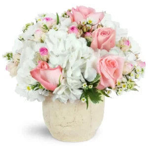 Graceful Embrace - Delicate Mix of White Hydrangea and Roses